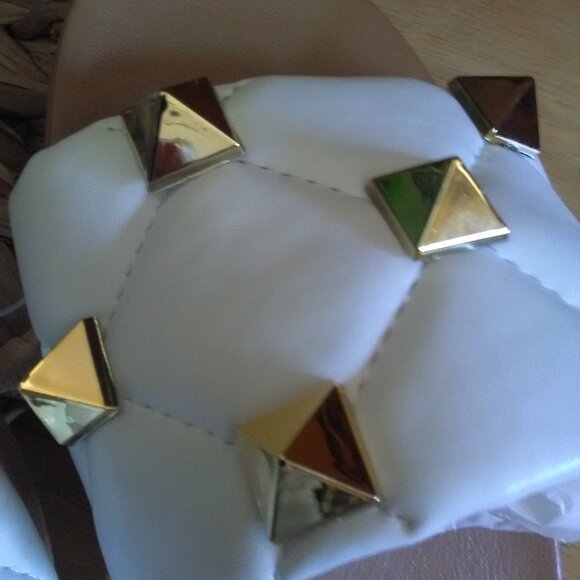 NWT OLIVIA MILLER Quilted Studded Slide Sandals - Picture 5 of 7